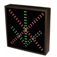 Green Arrow, Red X Sign - Down Arrow, 12x12 Sign, 120-277 VAC