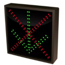 Green Arrow, Red X Sign - Down Arrow, 12x12 Sign, 12-24 VDC